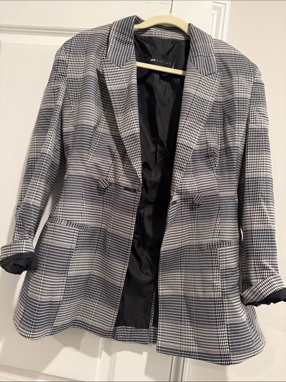 ASOS Black & White Plaid Blazer